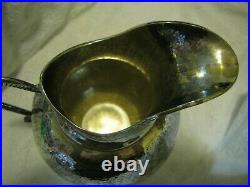 0925 Silver mark, Sterling 9 Water Pitcher, Hammered Finish 584 grams, Italy
