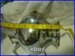 0925 Silver mark, Sterling 9 Water Pitcher, Hammered Finish 584 grams, Italy