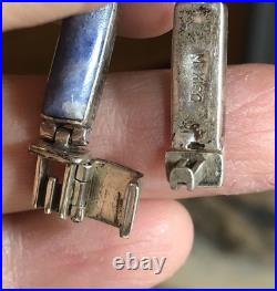 1. Vintage 950 Sterling Blue Denim Sodalite Stone Linked Bracelet 13g, 6 7/8