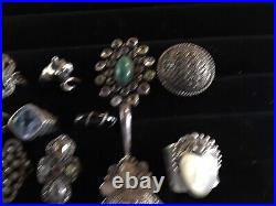 1 lot Sterling silver mostly rings all marked sterling great deal 116 grams