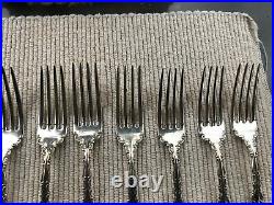 11 OLD MARK Gorham Sterling Silver Strasbourg 7 DINNER FORKS w. Monogram LOVELY