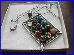 12 tribes of Israel Hoshen Breastplate pendant, Solid 925 marked Sterling silver