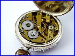 1915 Sterling Silver Swiss Pocket Watch London Silver Import Marks Needs Work