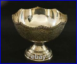 1920's Persian Repousse Sterling Silver Stem Bowl Tazza Compote Marked 274 Gram