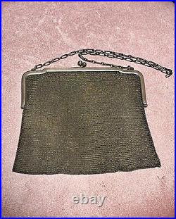 1920s Sterling Silver Mesh Purse 8.99 Ounces marked 800 Art Deco Vintage Antique