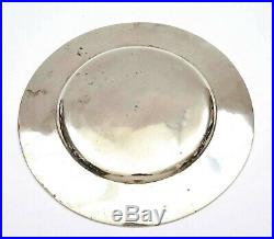 1930's Chinese Export Sterling Silver Plate Dish with Bamboo Motif Marked