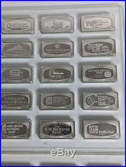 1971 Franklin Mint Bank Marked Complete Set of Sterling Silver Ingots 50 States