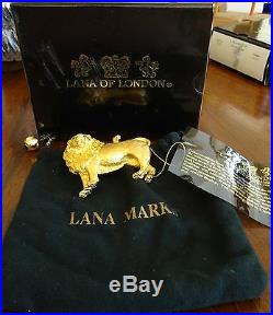 1992 Lana of London Lana Marks Sterling Silver Vermeil & Ruby Leo Belt Buckle