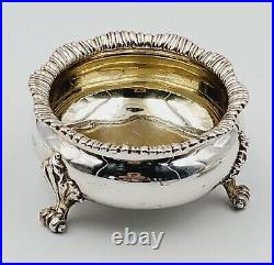 2- 1829 Robert Hennell II London Marked Sterling Silver Footed Open Salt Cellars