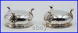 2- 1829 Robert Hennell II London Marked Sterling Silver Footed Open Salt Cellars