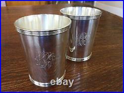 2 Antique Sterling Silver Mint Julep Derby Cups Marked Frank Smith Silver