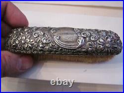 2 Sterling Silver Handle Brushes Vintage Both Marked Sterling Ofc-14