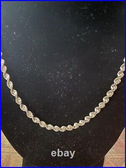 20 marked sterling silver 925 made in Italy twist rope necklace chain