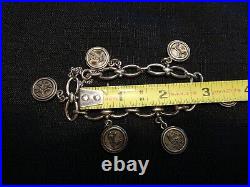 # 205-vintage Sterling Silver Charm Bracelet Marked Silver-old