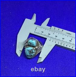 3 Natural Nugget Blue Turquoise Navajo Sterling Rings mens & womans Lot marked