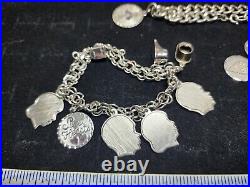 3 Vintage Sterling Silver Charm Bracelets & Charms 86g All Marked/Tested