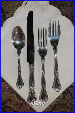 4 Piece Place Setting GORHAM STERLING CHANTILLY-No Mono-Old Mark-8 in stock