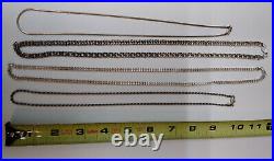 4 Vintage Sterling Silver Necklaces All Marked 925 Total Weight 74 Grams MG
