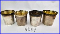 4 Vintage Sterling Silver Sweedish Cups Marked CGH CG Hallberg 2.75 High 264g