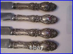 4 Wallace Sterling Silver Knives Marked Sterling 9 1/4 Long Jc-8