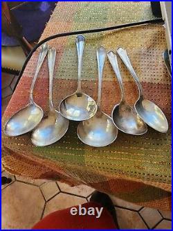 6 A. STOWELL & CO sterling silver British marks spoons soup teaspoon monogram