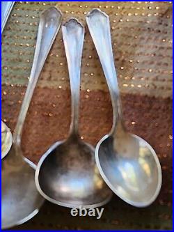 6 A. STOWELL & CO sterling silver British marks spoons soup teaspoon monogram