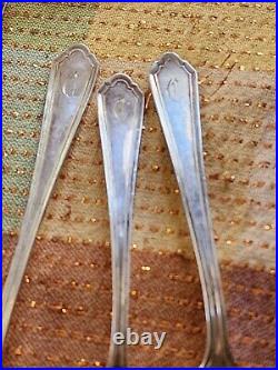 6 A. STOWELL & CO sterling silver British marks spoons soup teaspoon monogram