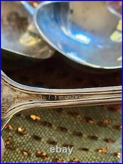 6 A. STOWELL & CO sterling silver British marks spoons soup teaspoon monogram