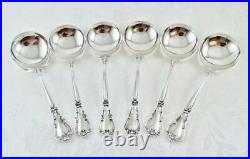 6 Gorham CHANTILLY Sterling Silver Bouillon Soup Spoons OLD MARK No Monograms