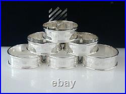 6 Immaculate Cased Sterling Silver Napkin Rings, Mark Houghton Ltd 1997