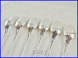 6 ORIGINAL Gorham CHANTILLY Sterling Silver Iced Tea Spoons Old LAG Mark No Mono