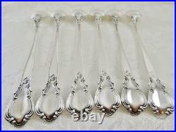 6 ORIGINAL Gorham CHANTILLY Sterling Silver Iced Tea Spoons Old LAG Mark No Mono