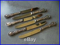 6 Reed & Barton 9 1/8 Francis Sterling New French Hollow Knives Old Mark No Mono