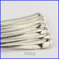 8 Antique Georgian Solid Sterling Silver Dessert Forks. 1784. Incuse Duty Mark