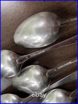 8 STIEFF ROSE Antique STERLING Silver Teaspoons 5.5 withStar Mark, No Monogram