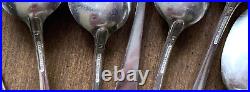 8 STIEFF ROSE Antique STERLING Silver Teaspoons 5.5 withStar Mark, No Monogram