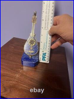 800 Sterling Silver Gilt and Lapis Miniature Lute, marked