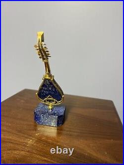 800 Sterling Silver Gilt and Lapis Miniature Lute, marked