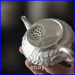 90ml Sterling Silver Tea Pot Ball Shaped Infuser Holes Marked Pot Pure Silver