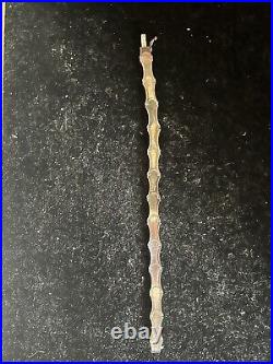 925 Italy Sterling Silver Vintage Dark Patina Bamboo Bracelet