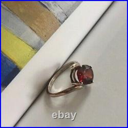 925 Marked Sterling Silver Garnet Gemstone Ring Size 5.5