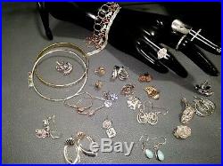925 Sterling Silver Jewelry Lot 9oz/256g All Marked Sterling or 925 Some Signed