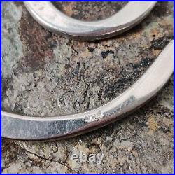 925 Sterling Silver Modernist Swirl Vtg Marked Solid Chunky Statement Pendant