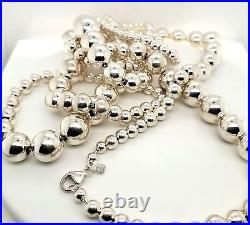 925 Sterling Silver Round Bead 54 Woman Necklace Marked RIM Studio 117.6 Grams