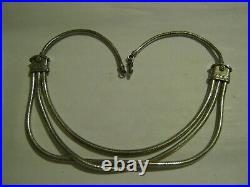 925 Sterling Silver Triple Snake Link 17+ Necklace with Mystery Maker's Mark 112g