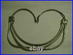 925 Sterling Silver Triple Snake Link 17+ Necklace with Mystery Maker's Mark 112g