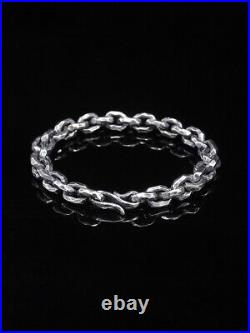 925 sterling silver handmade simple Biker punk Wooly Hammer mark couple Bracelet