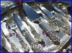 99pc OLD MARKS STERLING SILVER REED BARTON FRANCIS 1 FLATWARE SET SERVERS HEAVY