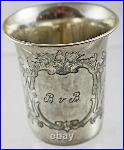 ANTIQUE 19C SILVER GERMAN CUP marked 12 loth