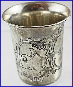 ANTIQUE 19C SILVER GERMAN CUP marked 12 loth